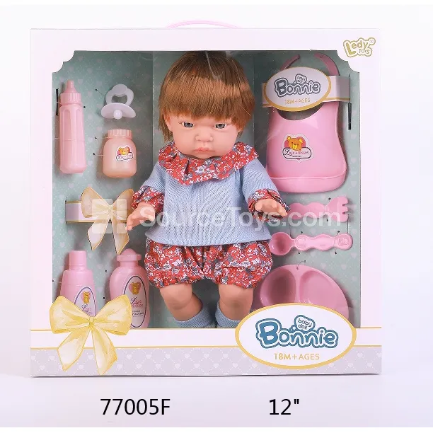 12-inch Vinyl Doll Set with Utensils and Accessories 12-inch Vinyl Doll Set with Utensils and Accessories