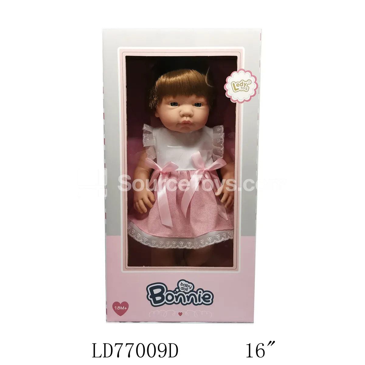 16-inch Vinyl Fashion Doll with Bow Dress