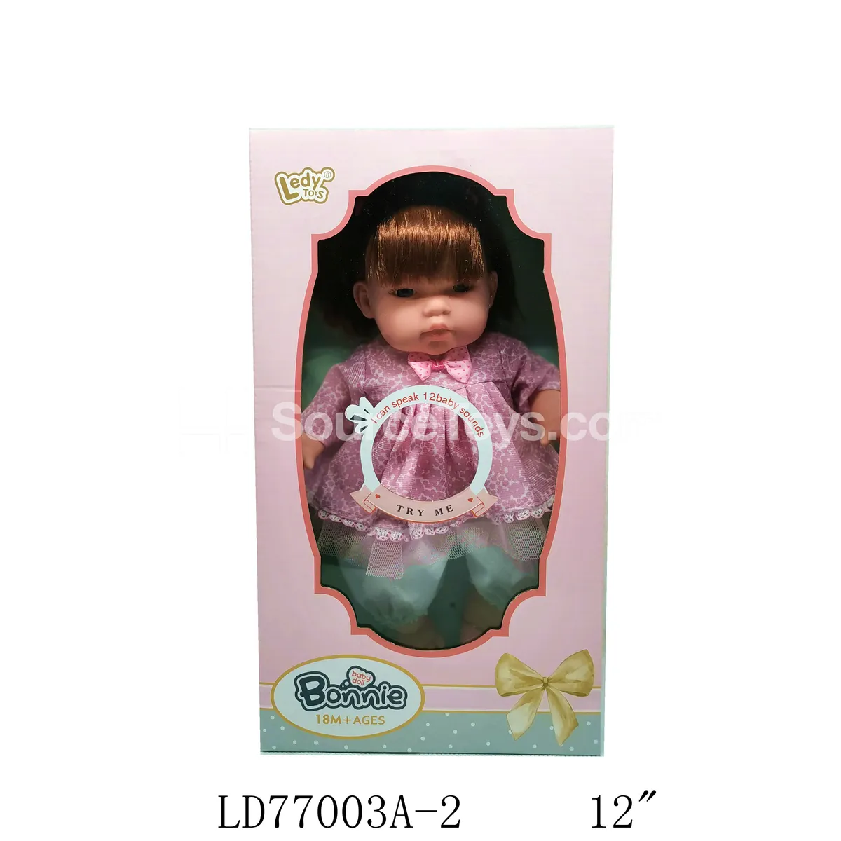 12-inch Vinyl Doll with Soft Body, Voice, and Battery Included