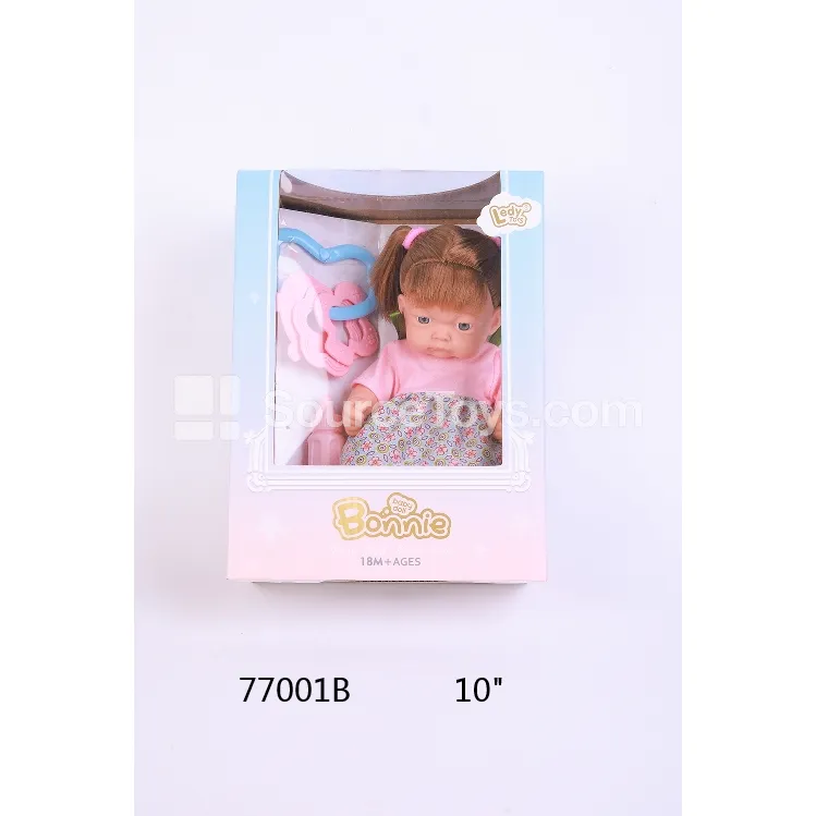 10-inch Vinyl Baby Doll with Rattle and Bottle