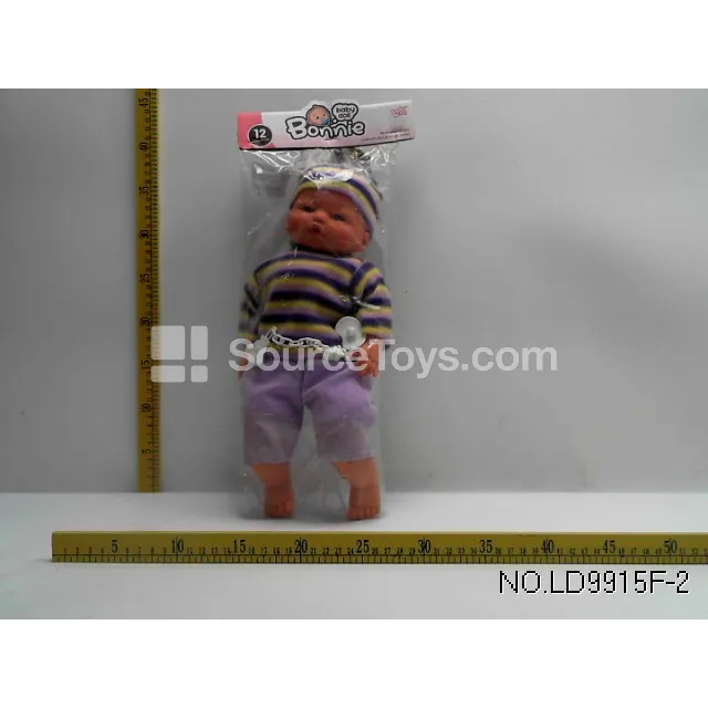 16-inch Vinyl Baby Doll with 12 Sounds, Pacifier Chain