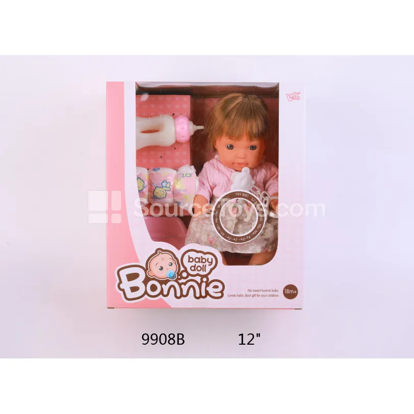 12" Vinyl Doll with 12 Sounds, Drinking & Wetting 12