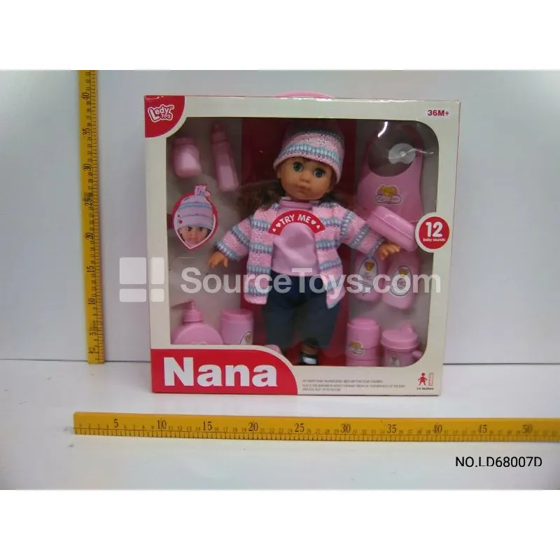 14-inch Vinyl Fashion Doll with 12 Sounds and Accessories