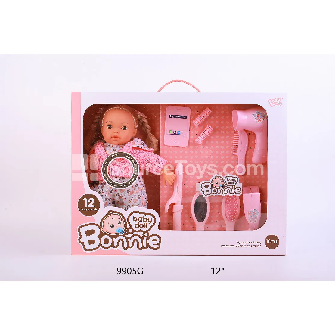 12-inch Vinyl Fashion Doll with 12 Sounds & Hair Styling Accessories