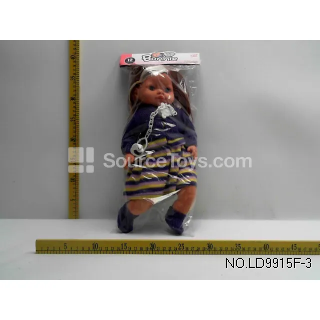 Realistic Vinyl Fashion Doll 16 inch with 12 Sounds, Filled Body & Pacifier Chain