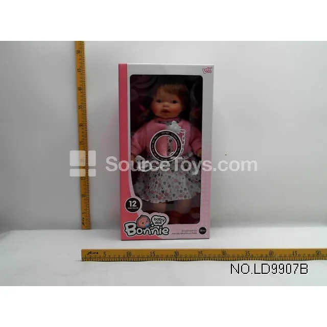 16-inch Vinyl Baby Doll with 12 Sounds, Filled with Cotton, Pacifier Chain