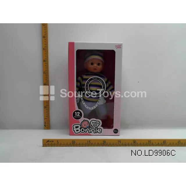 12-inch Vinyl Figure Doll with 12 Sounds, Cotton-Filled Boy Doll + Pacifier Chain