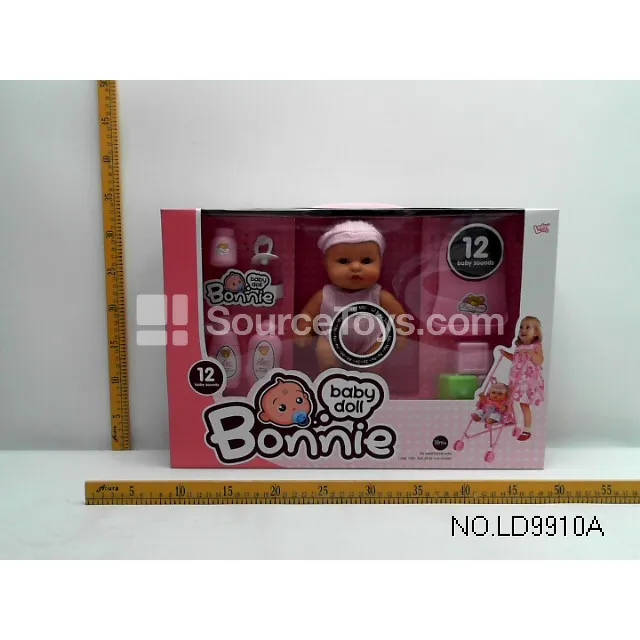 Vinyl Doll with Accessories 10 inch 12 Sounds
