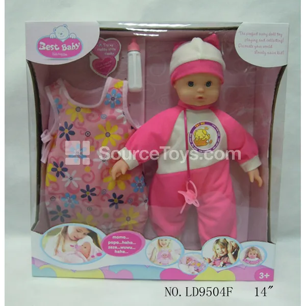 14 Inch Vinyl Baby Doll with Bodysuit, Sleep Sack & Accessories