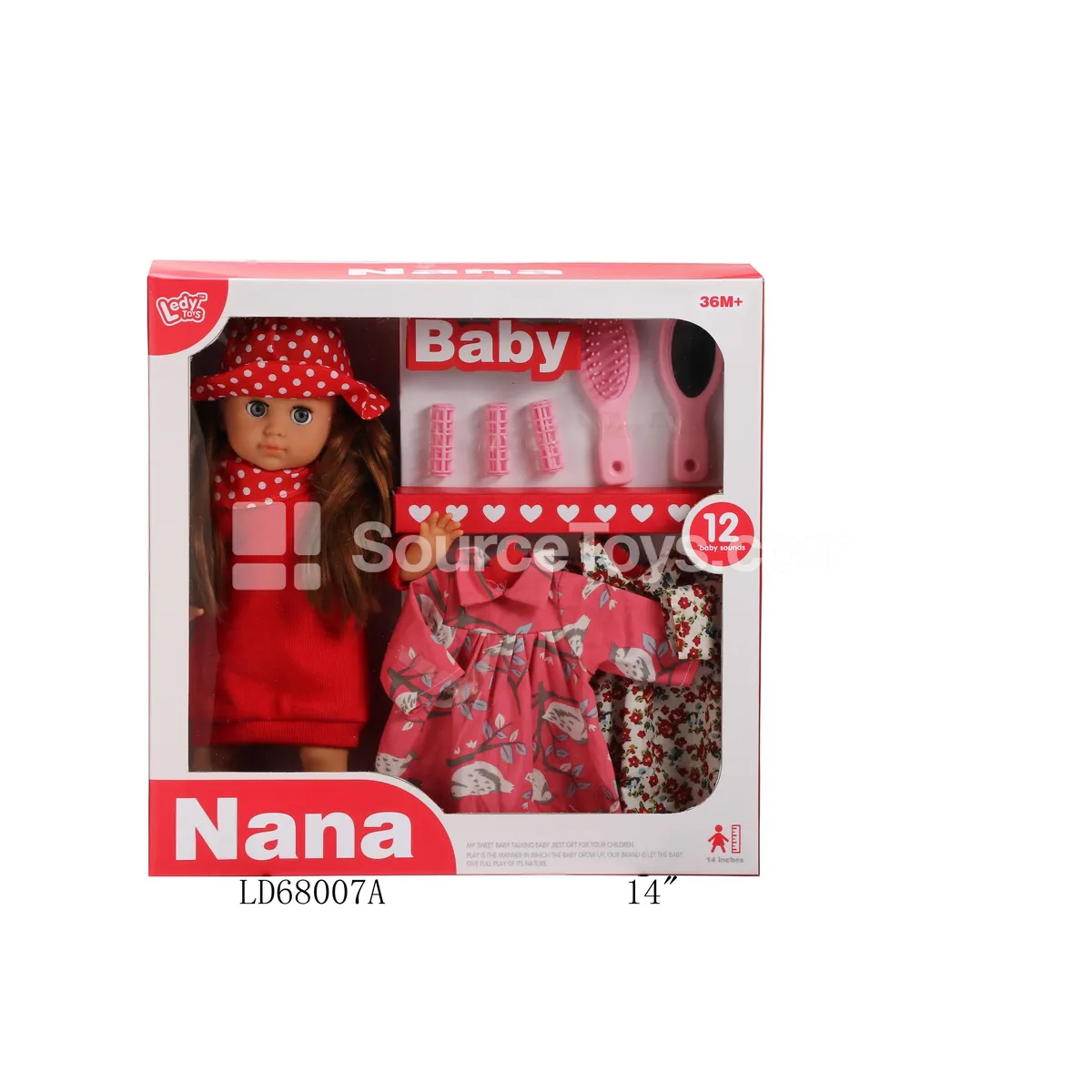Life-like Vinyl Doll 14 inch 12 Sounds Straight Leg Girl with Clothes & Accessories