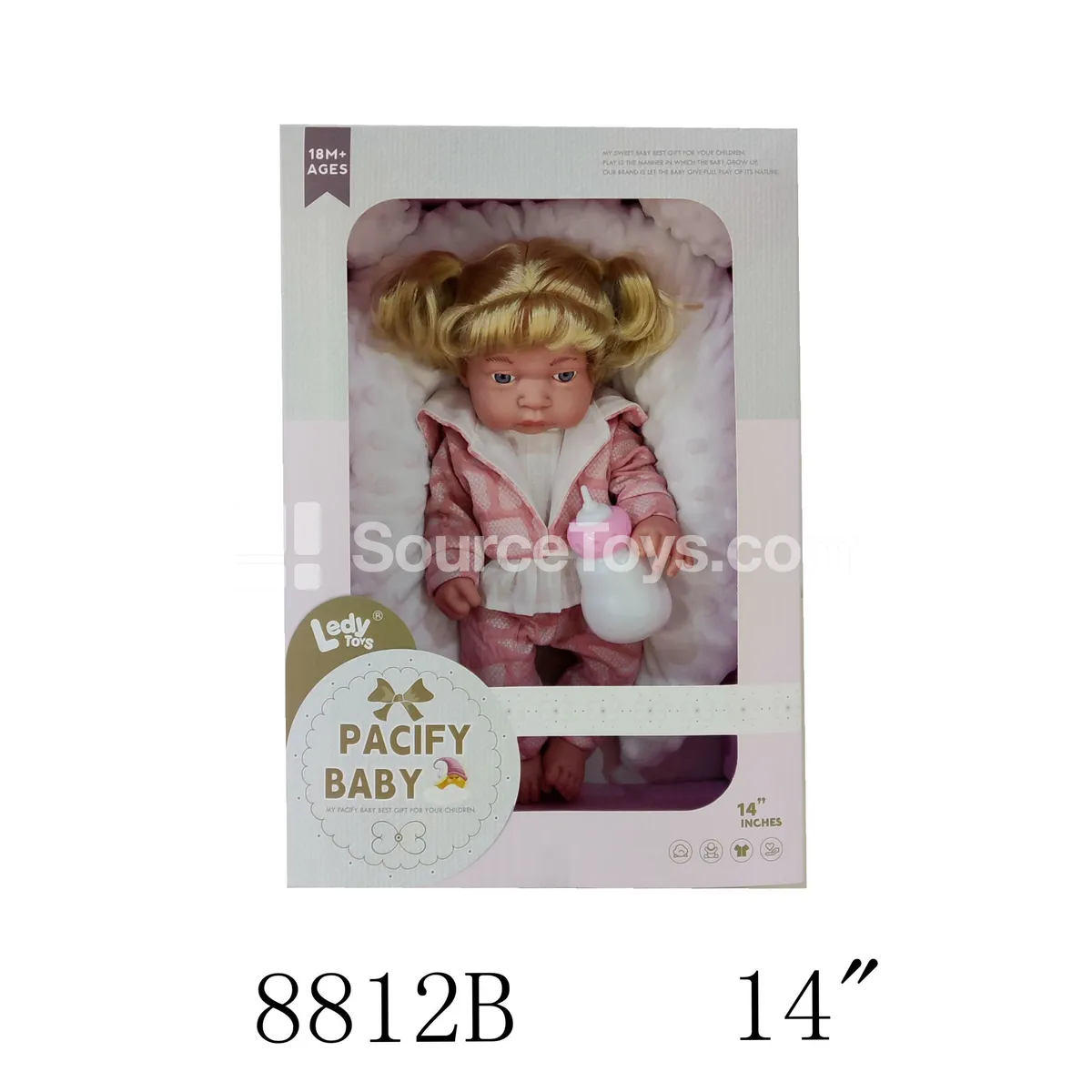 14-inch Vinyl Fashion Doll with Pillow and Bottle