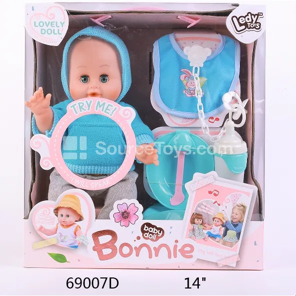14-inch Vinyl Doll with Movable Limbs, Pretend-Play Set with Napkin, Potty & Accessories