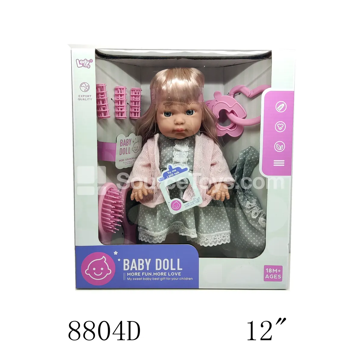 12" Vinyl Doll with 12 Sounds & Accessories 12