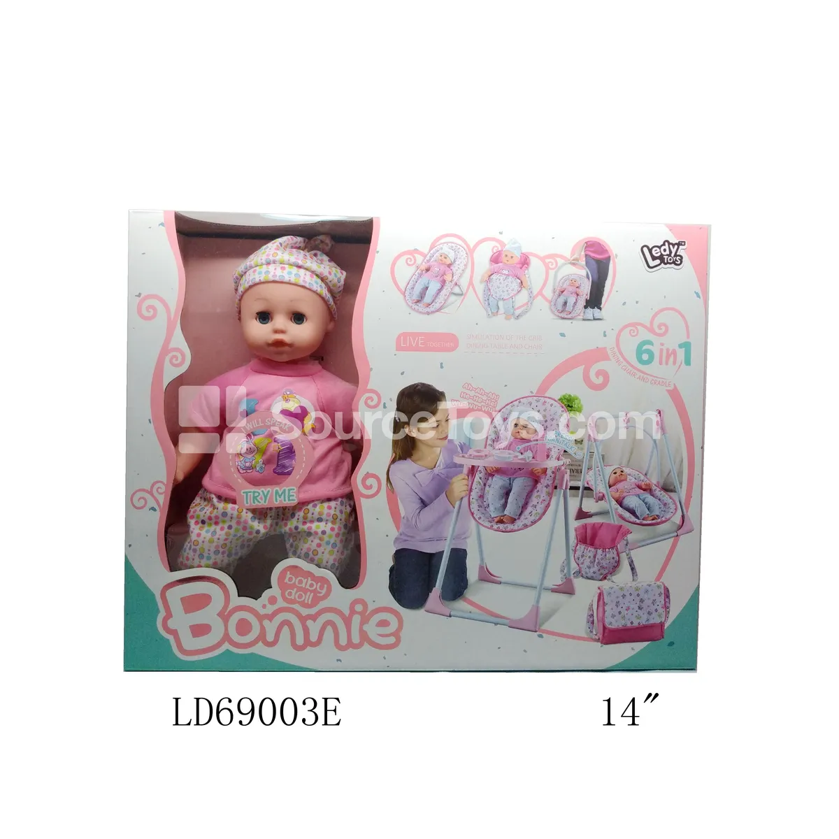 14-inch Vinyl Boy Doll Set with 12 Sounds, Iron Accessories, Backpack, Bag, Cradle & More 14-inch Vinyl Boy Doll Set with 12 Sounds, Iron Accessories, Backpack, Bag, Cradle & More