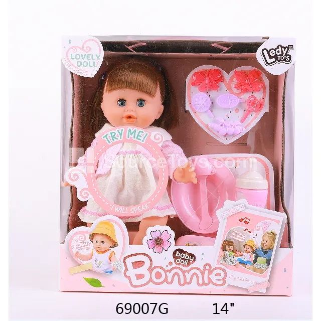 14-inch Vinyl Doll with Soft Body, Feeding Set & Potty