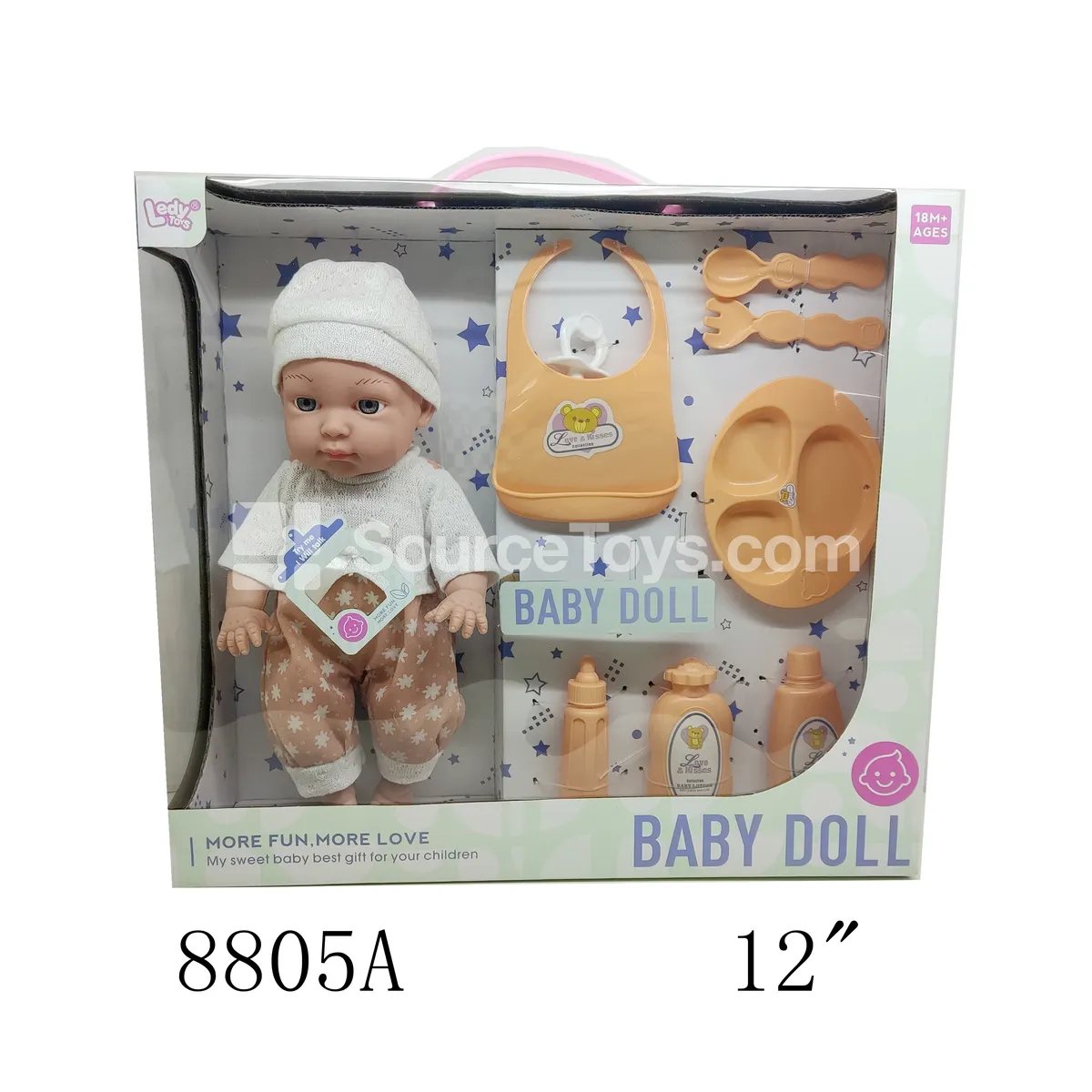 12-inch Vinyl Doll with 12 Sounds and Accessories (Battery Included 3*AG13) 12-inch Vinyl Doll with 12 Sounds and Accessories (Battery Included 3*AG13)