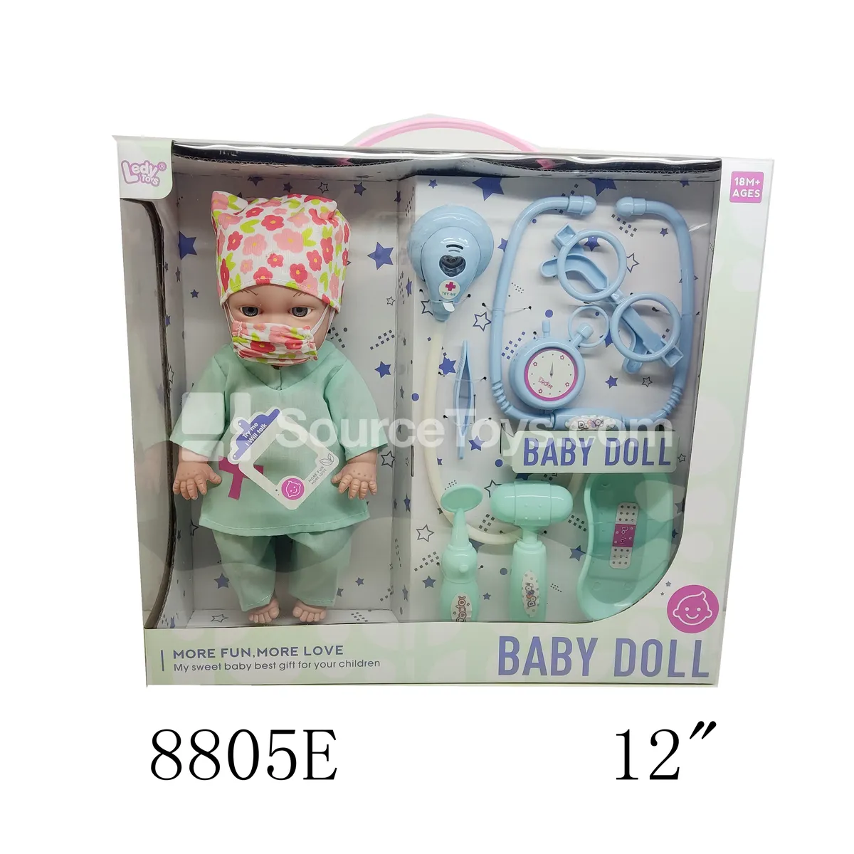 12-inch Vinyl Doll with 12 Sounds and Accessories (Battery Included 3xAG13) 12-inch Vinyl Doll with 12 Sounds and Accessories (Battery Included 3xAG13)
