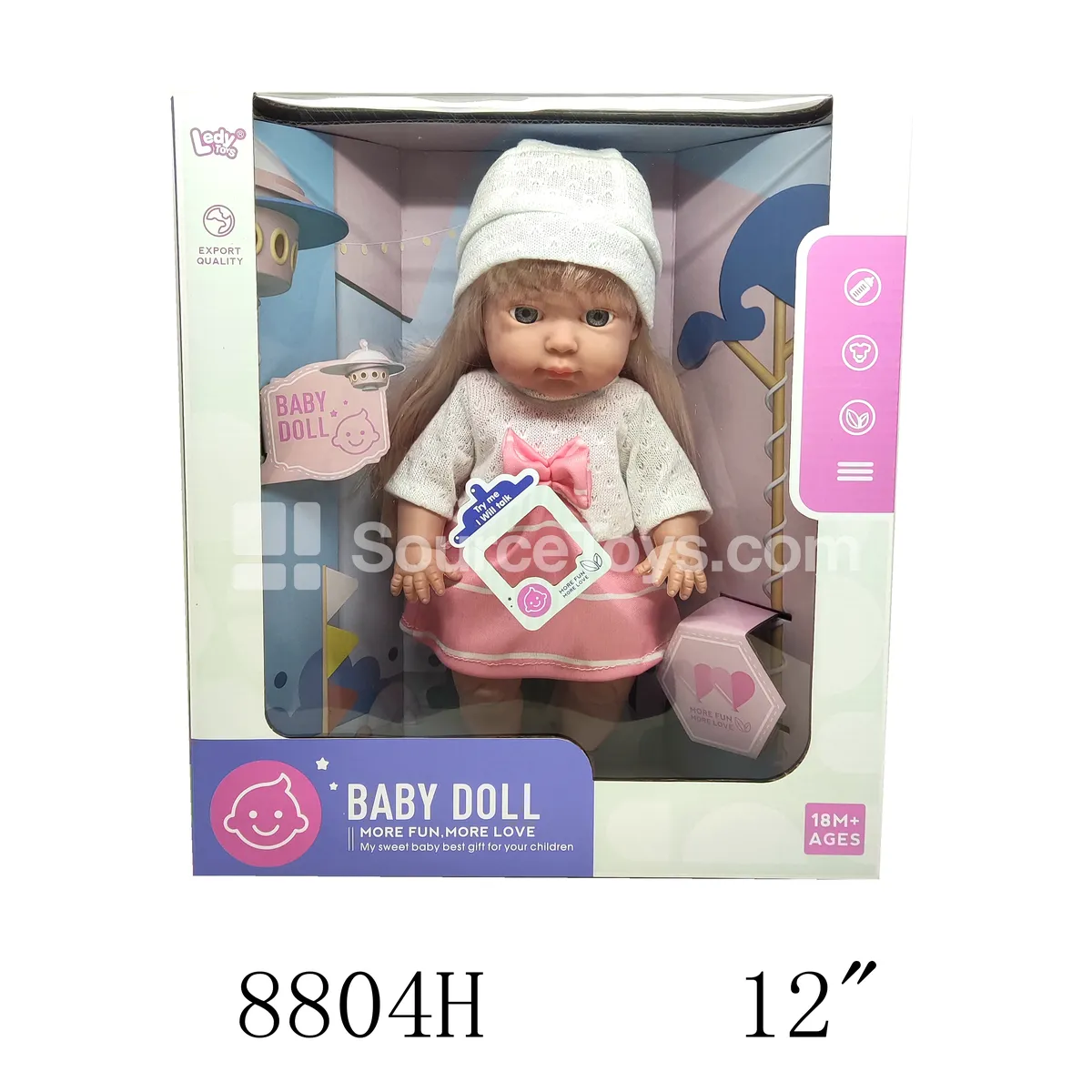 Realistic Vinyl Doll 12 inch 12 Sounds Battery Included 3*AG13
