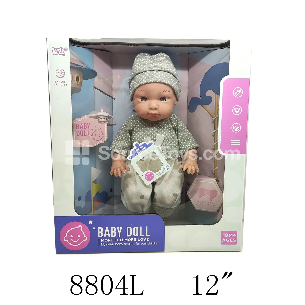 Realistic Vinyl Doll 12 Inch with 12 Sounds, Battery Included (3xAG13) Realistic Vinyl Doll 12 Inch with 12 Sounds, Battery Included (3xAG13)