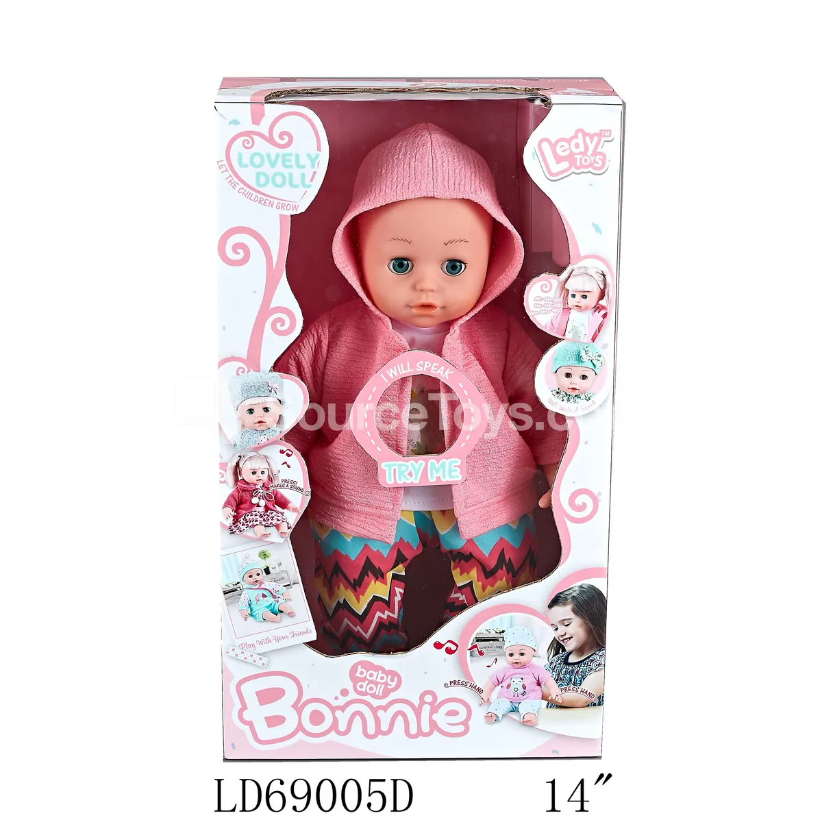 14-inch Vinyl Figure Doll with Cotton Filling, Chest Press 12 Sounds, Doll + Bottle 14-inch Vinyl Figure Doll with Cotton Filling, Chest Press 12 Sounds, Doll + Bottle