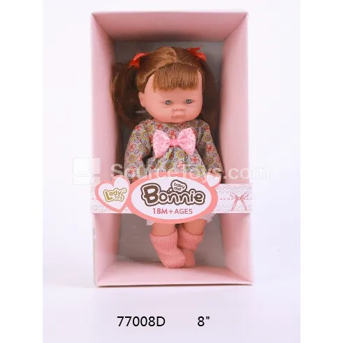 8-inch Full Vinyl Realistic Doll with Sweater and Braids 8-inch Full Vinyl Realistic Doll with Sweater and Braids