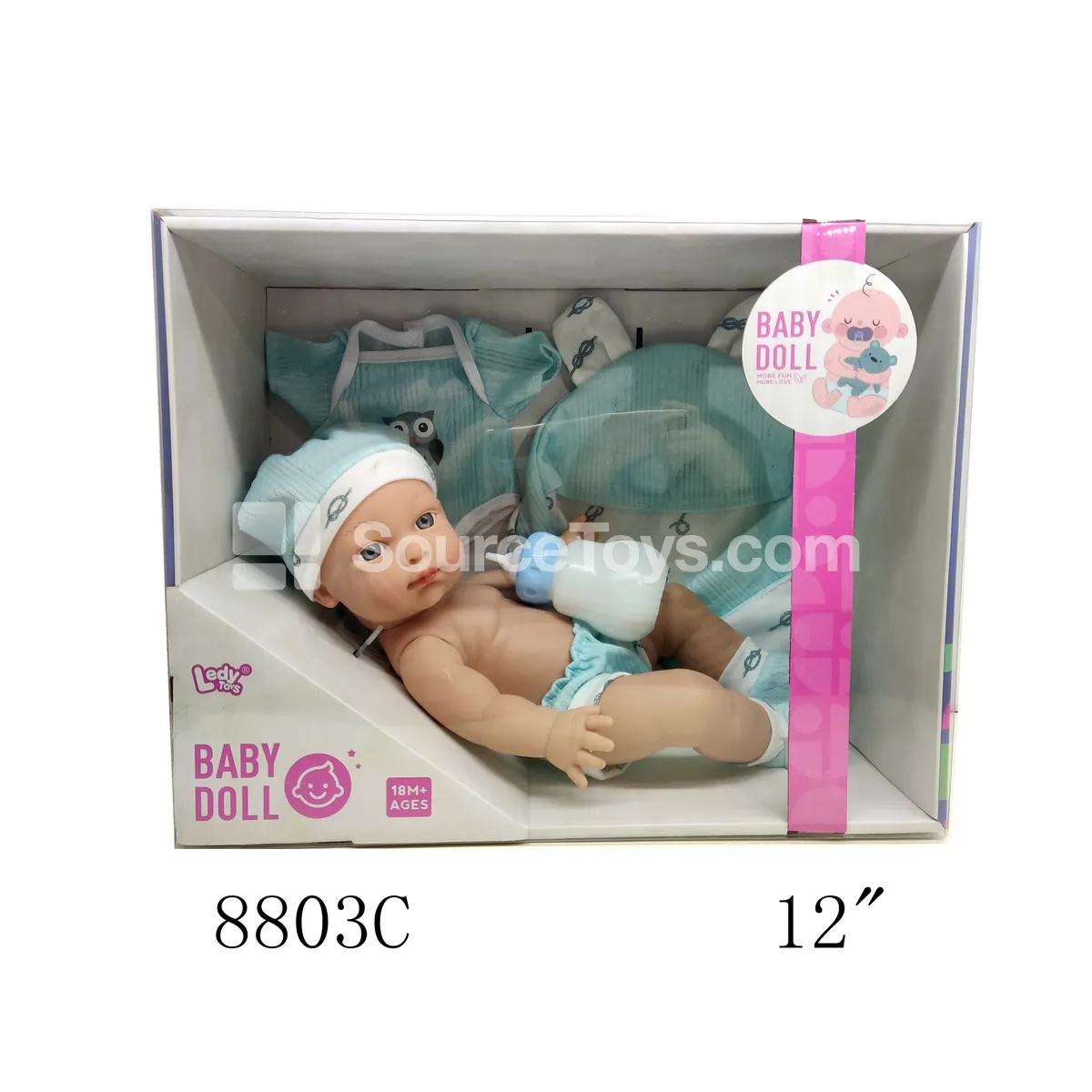 12-inch Vinyl Doll Set with Bodysuit, Swaddle, and Bottle 12-inch Vinyl Doll Set with Bodysuit, Swaddle, and Bottle