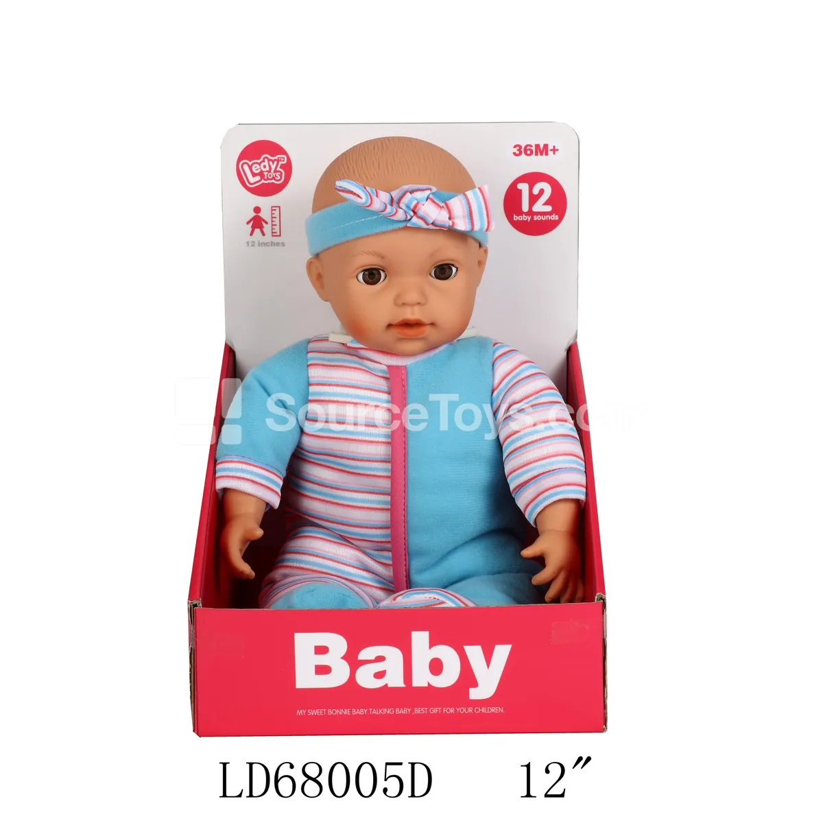 12-inch Vinyl Figure Doll with 12 Sounds and Cotton Filling