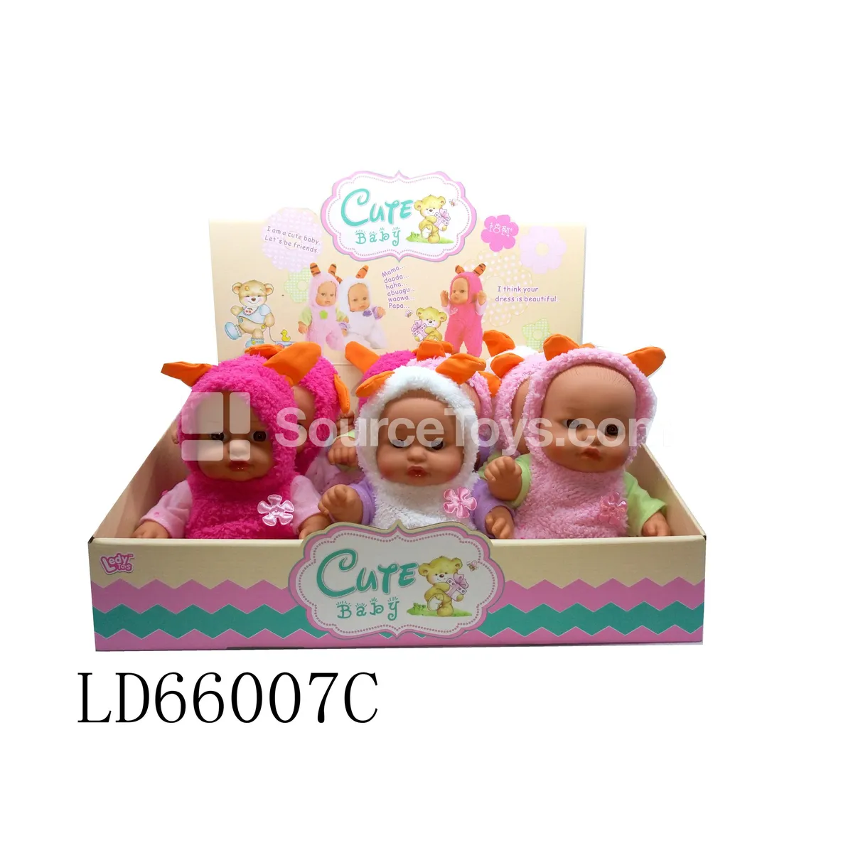 10-Inch Vinyl Figure Dolls 12 Sounds Animals 9-Pack