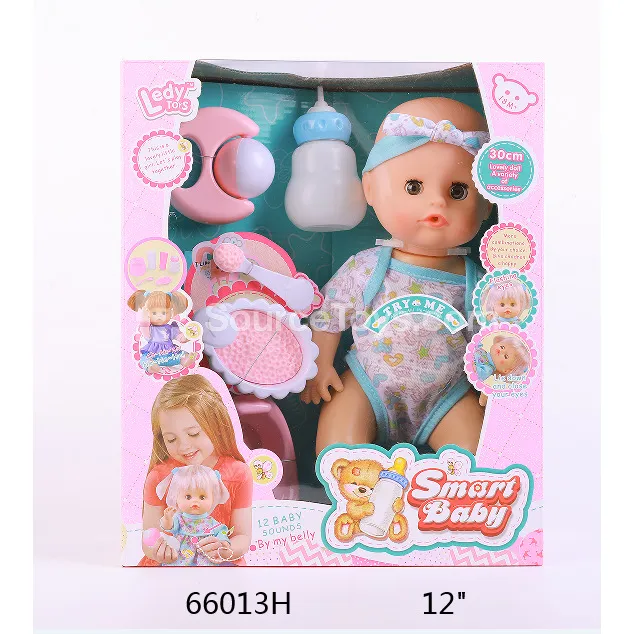 Realistic Vinyl Doll 12 Inch with 12 Sounds, Moving Eyes, Drink & Wet Feature, Accessories Set Realistic Vinyl Doll 12 Inch with 12 Sounds, Moving Eyes, Drink & Wet Feature, Accessories Set