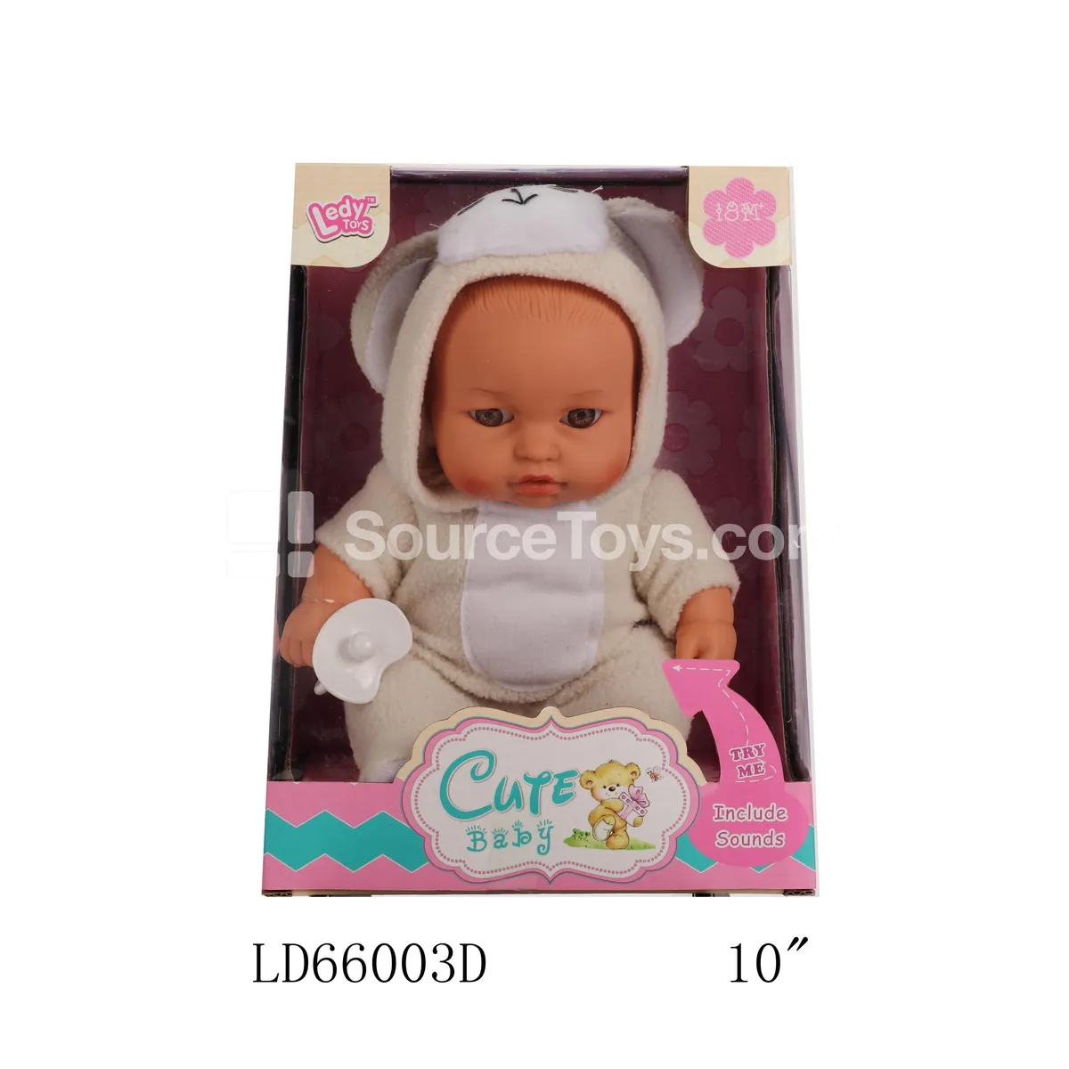 Simulated Vinyl Bear Doll with 12 Sound Functions, 10 Inch Simulated Vinyl Bear Doll with 12 Sound Functions, 10 Inch