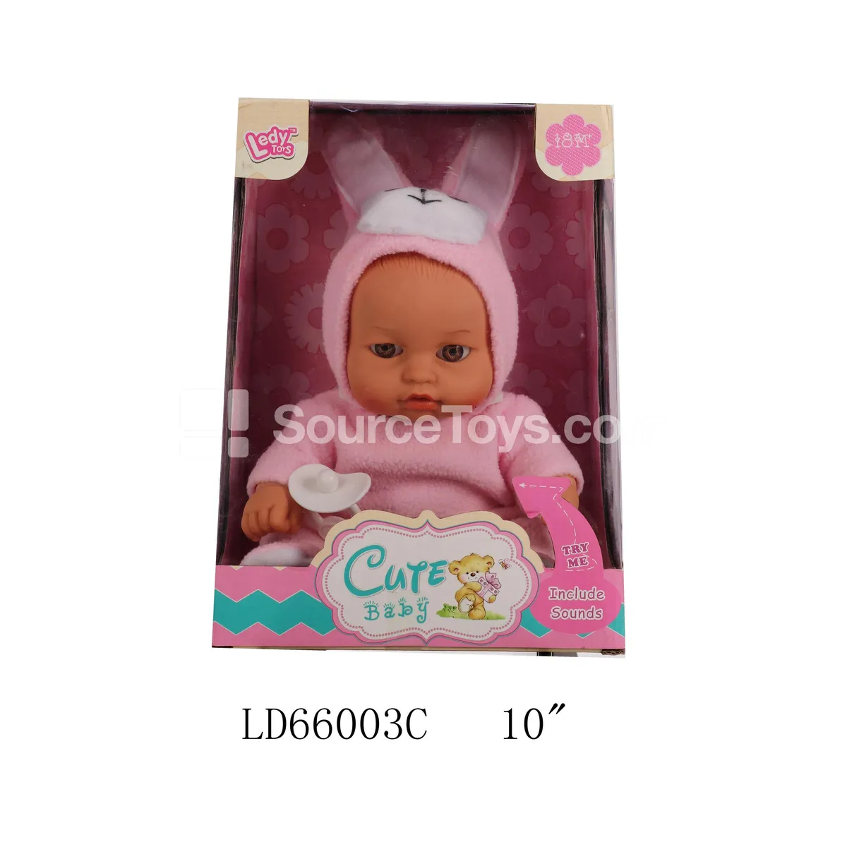 10-Inch Vinyl Rabbit Doll with 12 Sound Functions