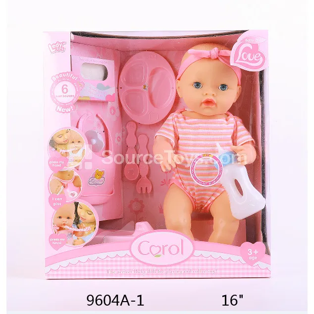 16-inch Vinyl Doll with Drinking, Weeing, and Sound Functions - Boy Style