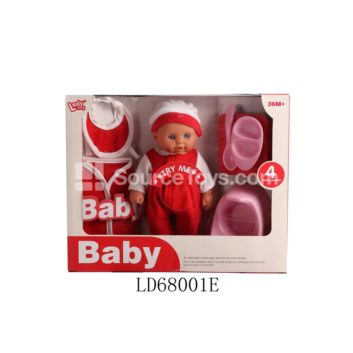8-Inch Vinyl Doll with Sound, Blanket, and Scarf Accessories