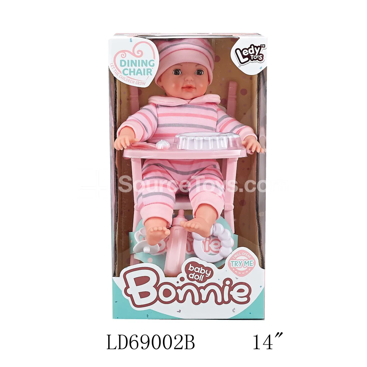 14-inch Vinyl Doll with 12 Sounds, Dining Cart & Accessories