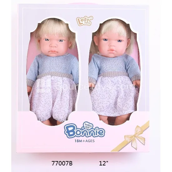 12-inch Vinyl Doll Set of 2 with Woolen Sweater Hair