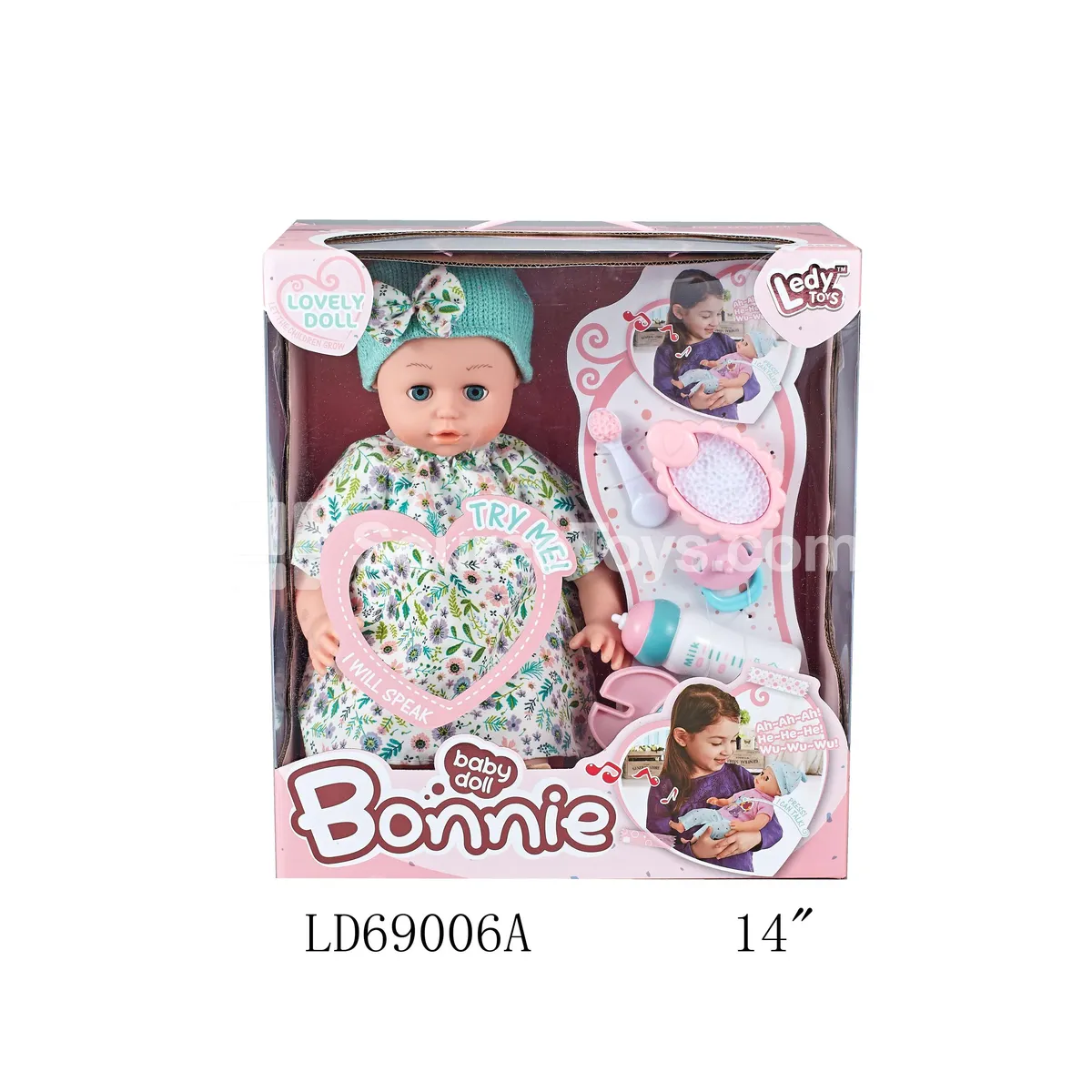 14-inch Plush Vinyl Doll with Sound Function and Accessories 14-inch Plush Vinyl Doll with Sound Function and Accessories