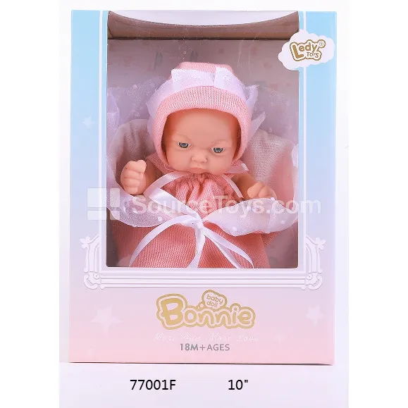 10-inch Vinyl Doll with Pouty Face and Blanket