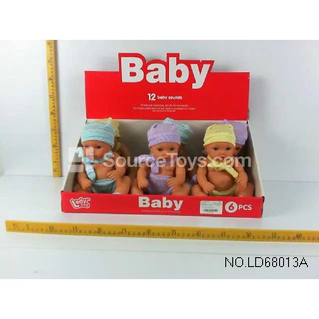 12" Vinyl Doll with 12 Sounds, 6 pcs per Set 12
