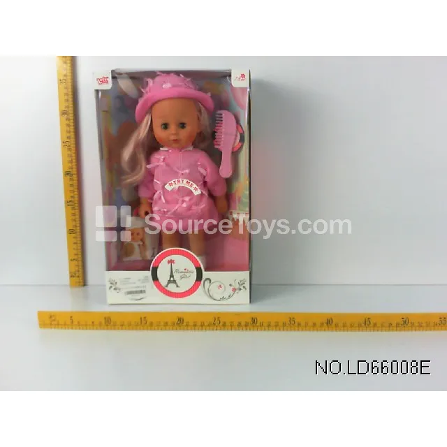 12-inch Vinyl Fashion Doll with Hat, Pink Outfit, 12 Sounds 12-inch Vinyl Fashion Doll with Hat, Pink Outfit, 12 Sounds