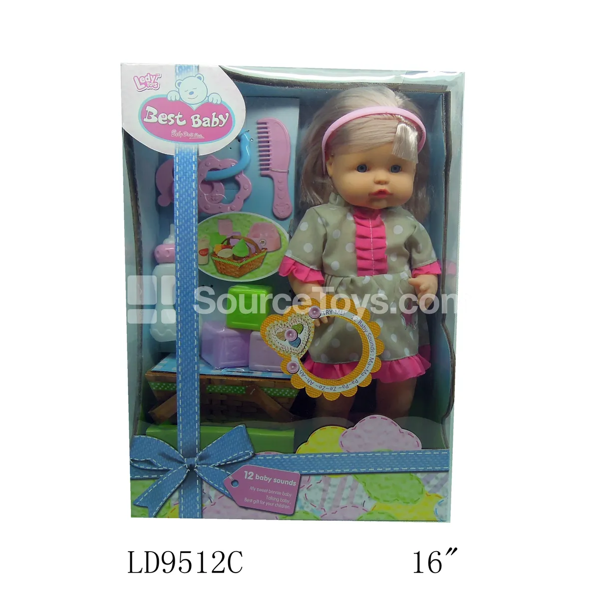 Vinyl Doll 16 inch Drink & Wet Sound Doll with Accessories