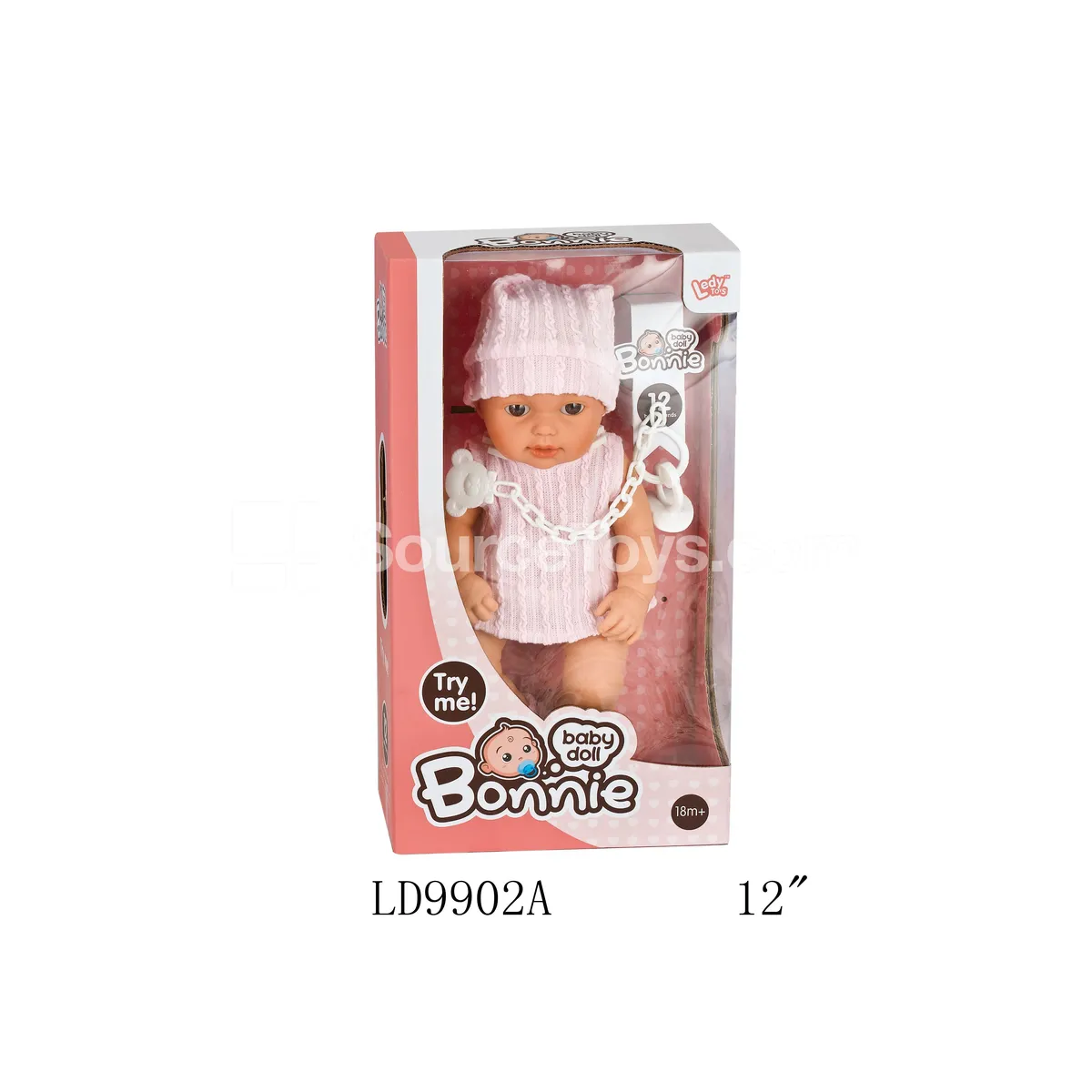 12-inch Vinyl Baby Doll with Pacifier Chain 12-inch Vinyl Baby Doll with Pacifier Chain