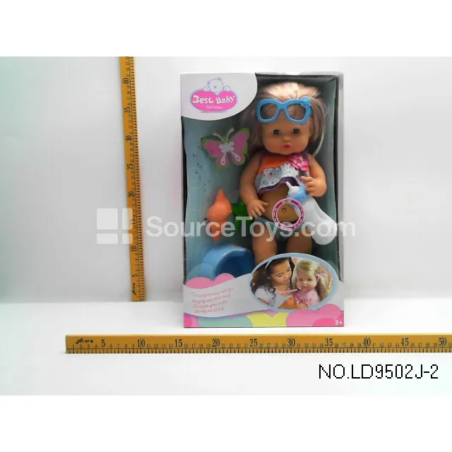 16-inch Vinyl Doll with Long Hair, Swimming Set, Glasses, Slippers, and Potty 16-inch Vinyl Doll with Long Hair, Swimming Set, Glasses, Slippers, and Potty