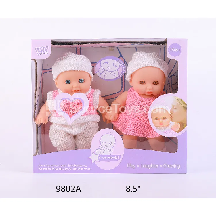 Vinyl Fashion Doll 8.5" 12 Sounds 2-Pack Vinyl Fashion Doll 8.5