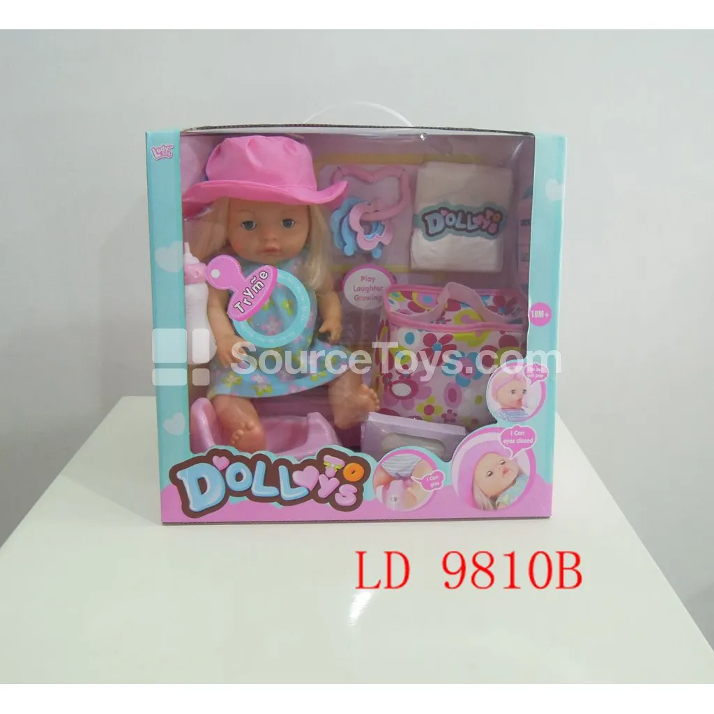 16-inch Vinyl Doll with Drinking, Wetting, Sound Functions and Handbag 16-inch Vinyl Doll with Drinking, Wetting, Sound Functions and Handbag