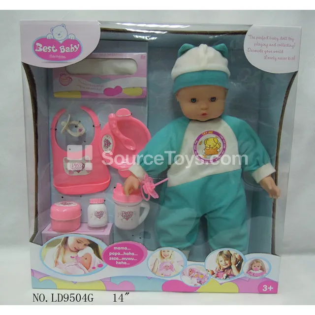 14 inch Pacifier Baby Doll Romper Set with Bib and Accessories 14 inch Pacifier Baby Doll Romper Set with Bib and Accessories