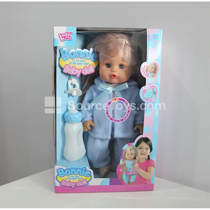 12" Vinyl Doll Drinking & Peeing with 12 Sounds, Bottle & Pacifier 12