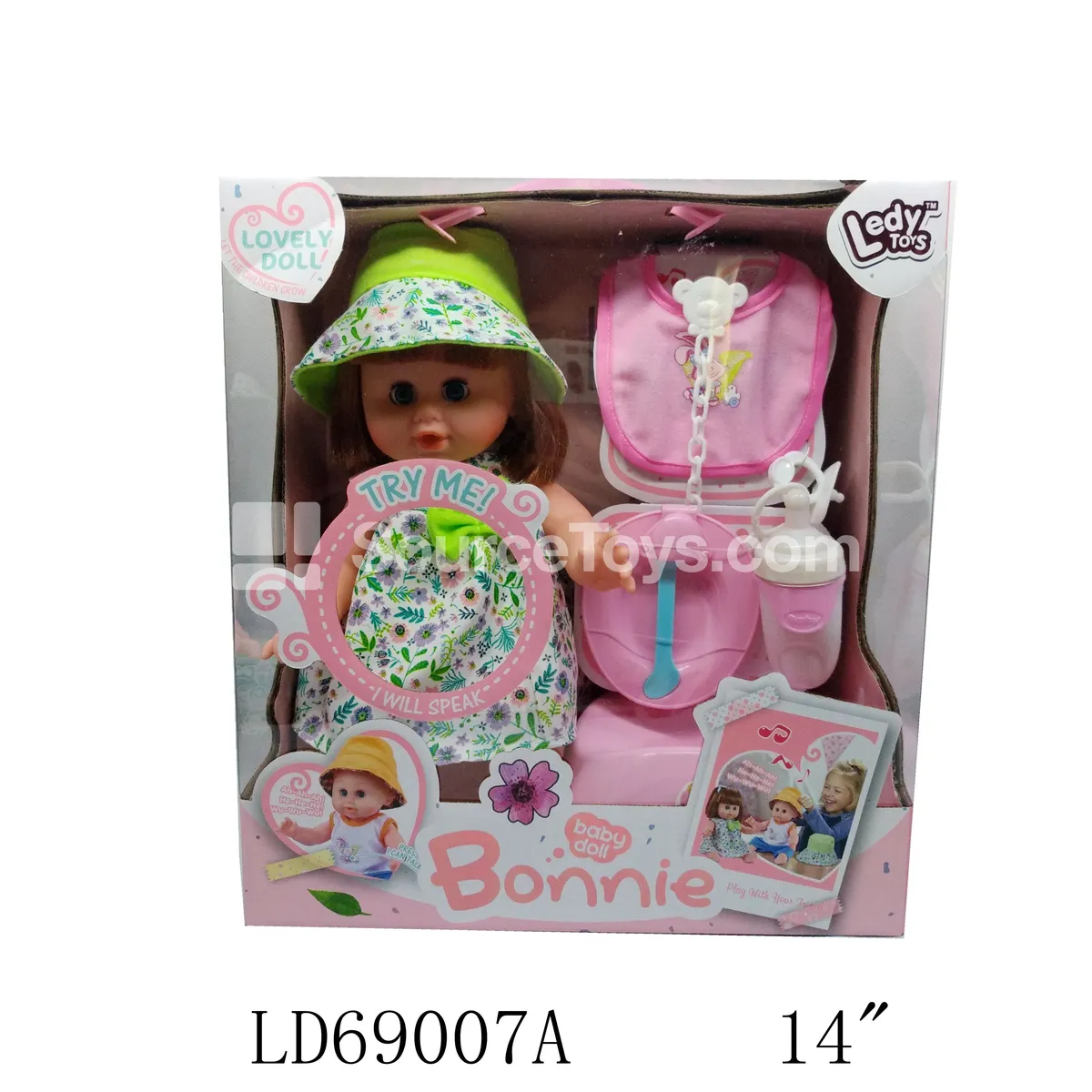 14" Vinyl Doll with Flexible Limbs & Potty Set 14