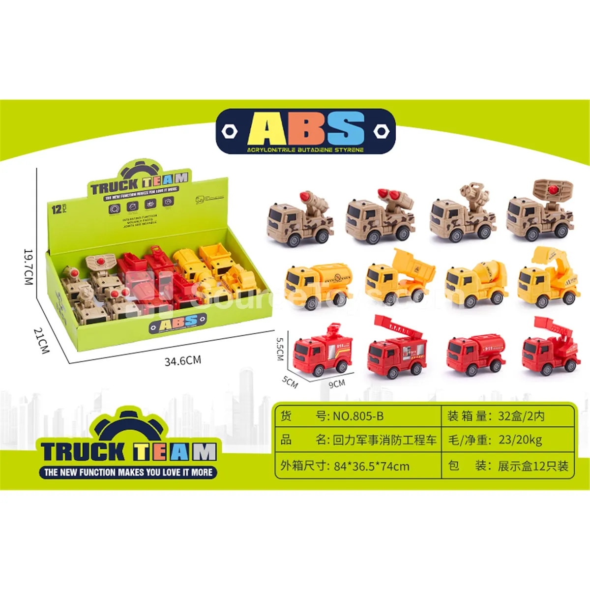Pullback Military Fire Engineering Truck Pullback Military Fire Engineering Truck