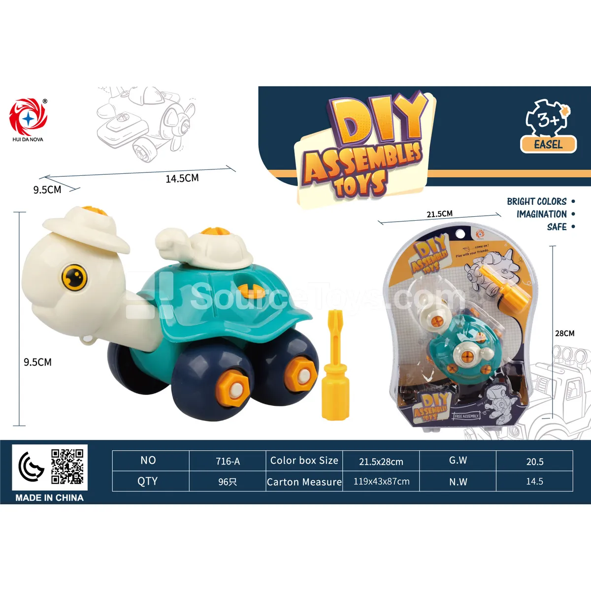 DIY Assembly Cartoon Turtle Toy DIY Assembly Cartoon Turtle Toy