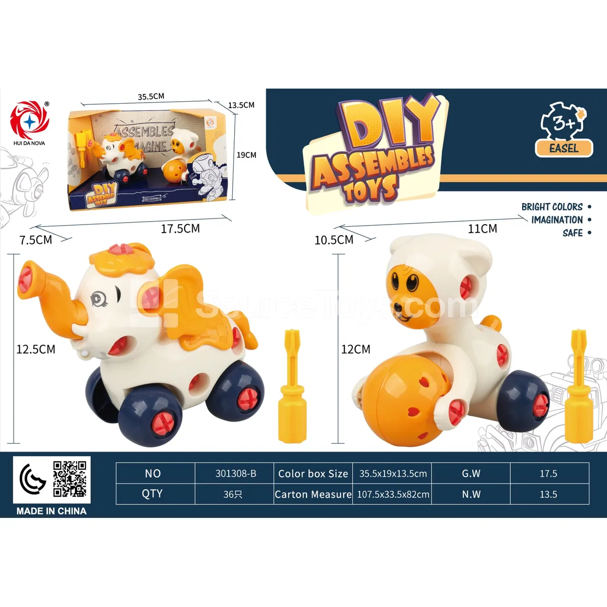 Disassembly Educational Elephant & Bear Disassembly Educational Elephant & Bear